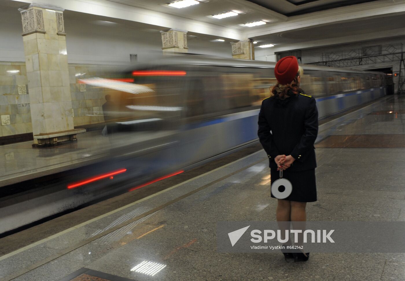 Moscow Metro's worker at Partizanskaya station