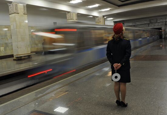 Moscow Metro's worker at Partizanskaya station