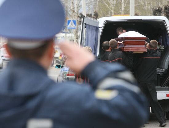 Funeral service for mine rescue workers in Kemerovo Region