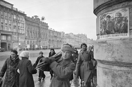 Nevsky Avenue in besieged Leningrad