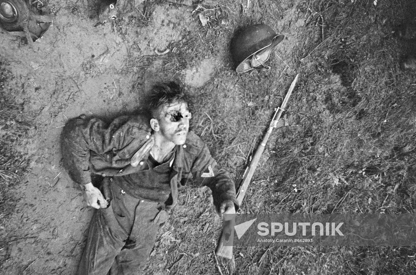 Body of killed German soldier