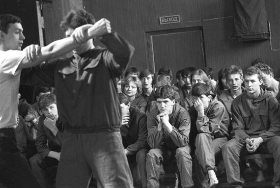 Training session in youth sports asociation of A.Romanov