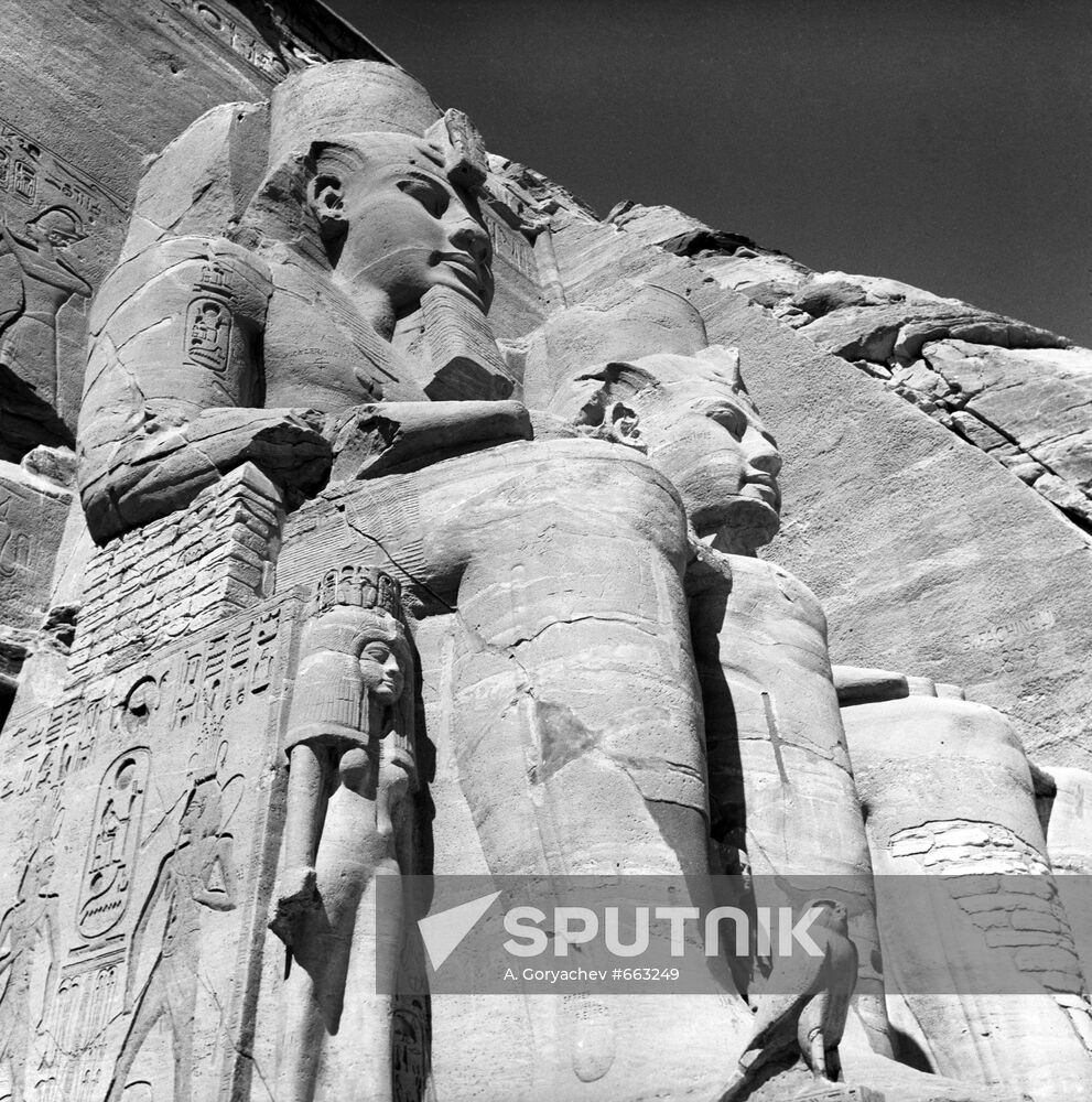 At the walls of the Great Temple at Abu Simbel