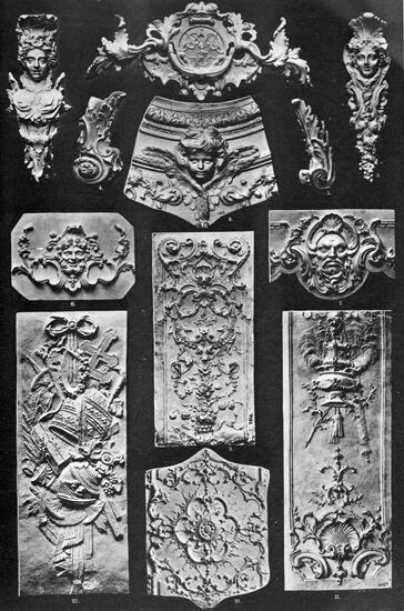 Examples of metal upholstery and carving