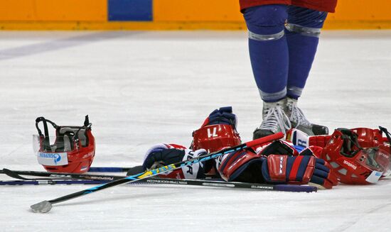 Russian hockey team's training session at world championship