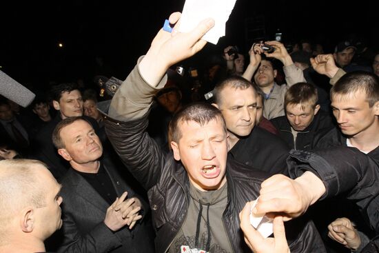Mezhdurechensk residents block railroad