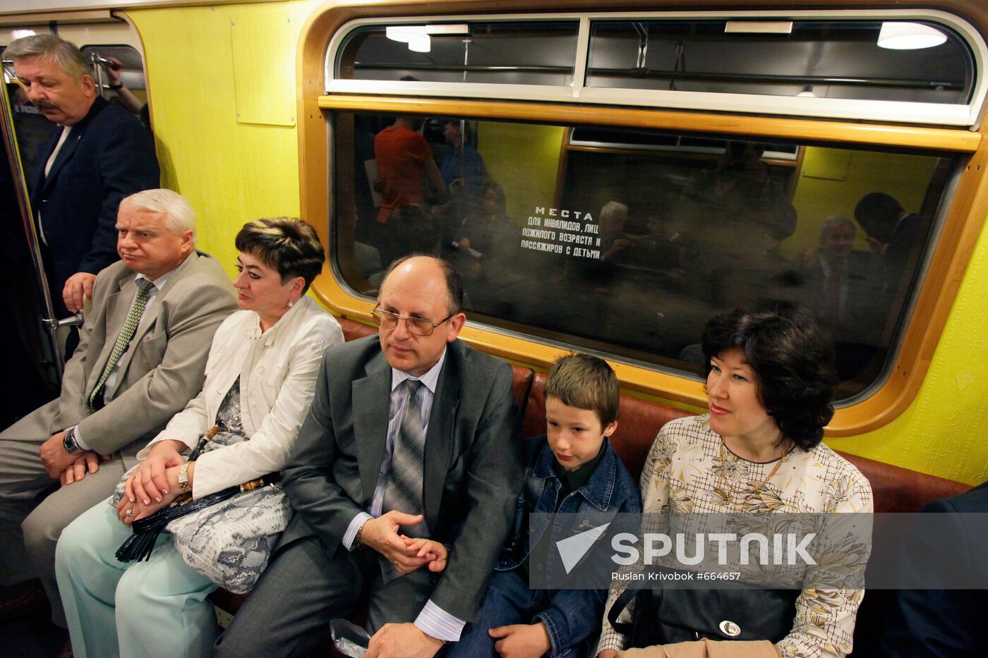 Passengers of vintage car