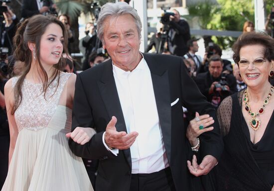 Claudia Cardinale and Alain Delon with his daughter Anouschka