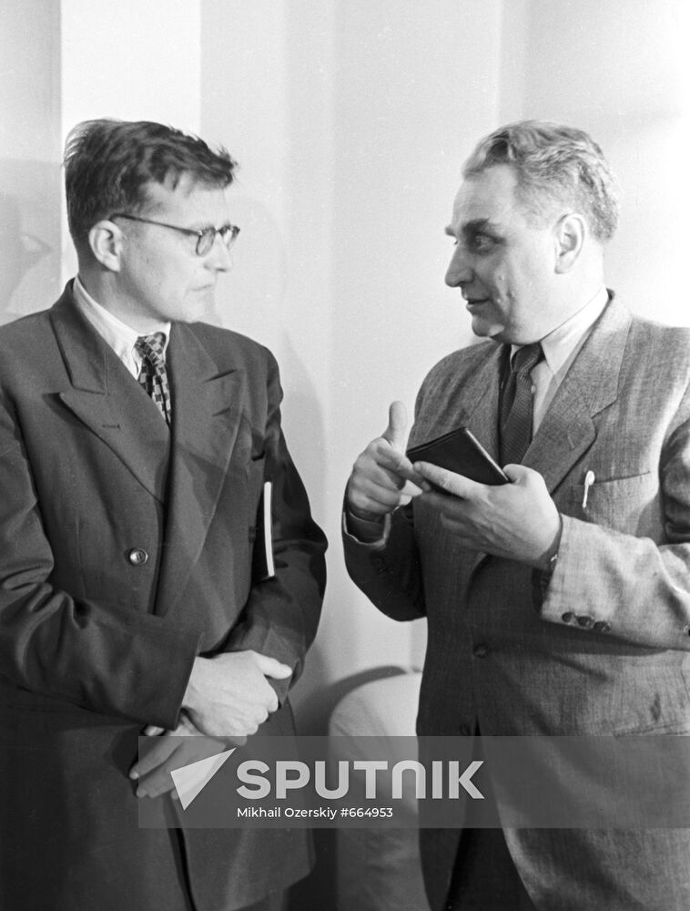 Composer Dmitri Shostakovich, producer Grigory Alexandrov
