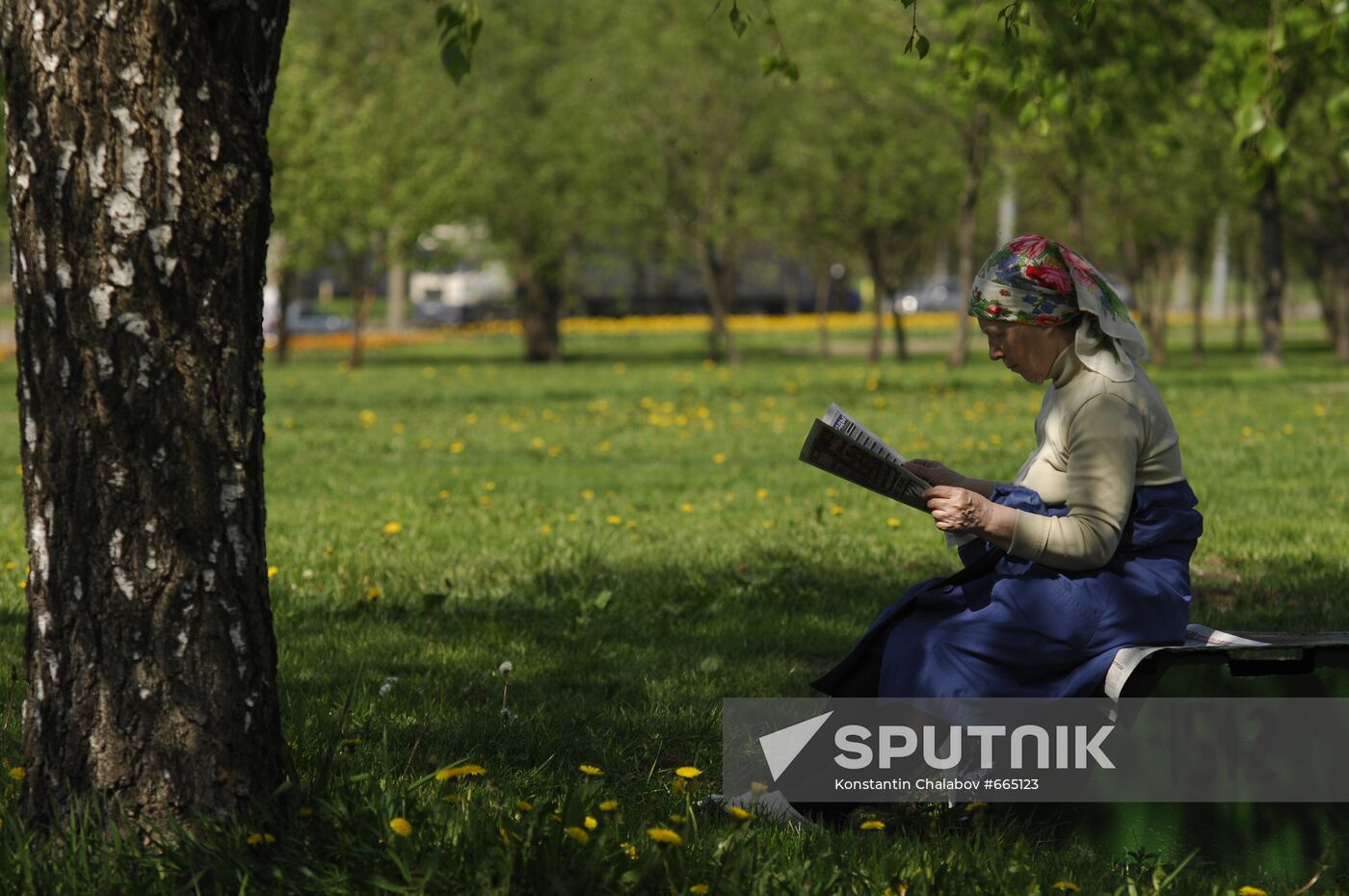 Old woman in Moscow park