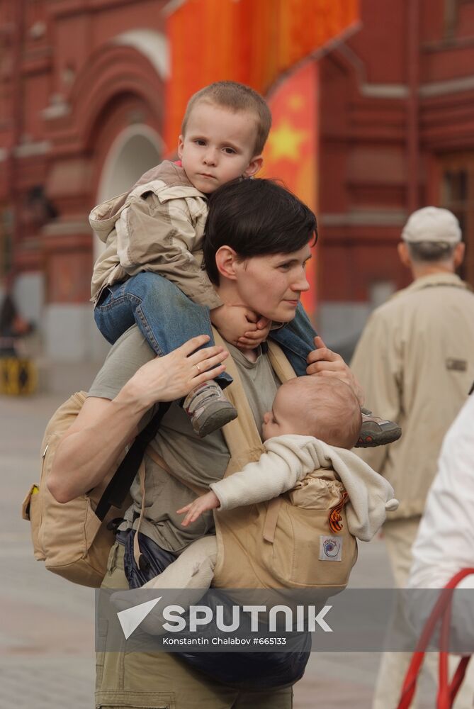 Moscow resident with children
