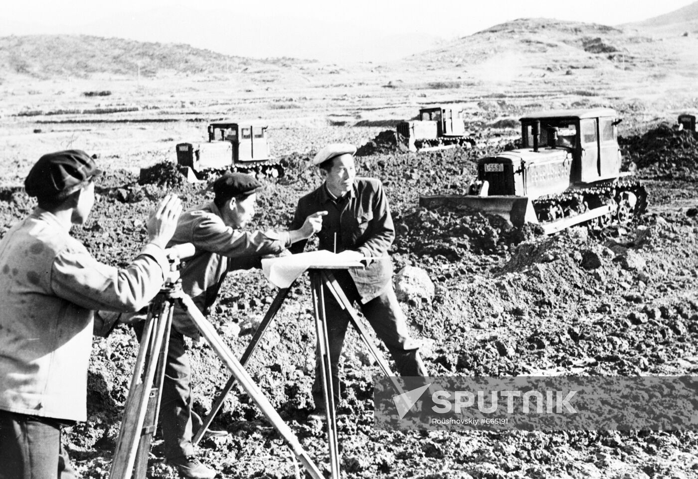 Works for land levelling and re-layout