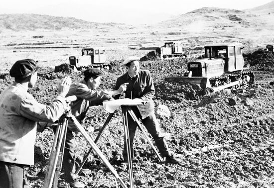 Works for land levelling and re-layout