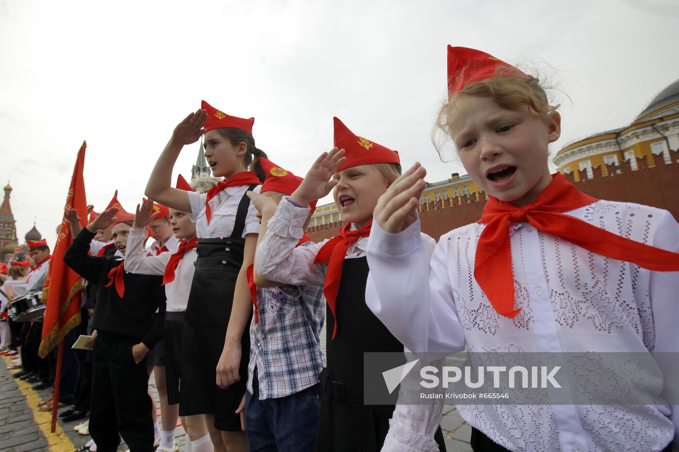 Young Pioneer induction ceremony held at Moscow's Red Square