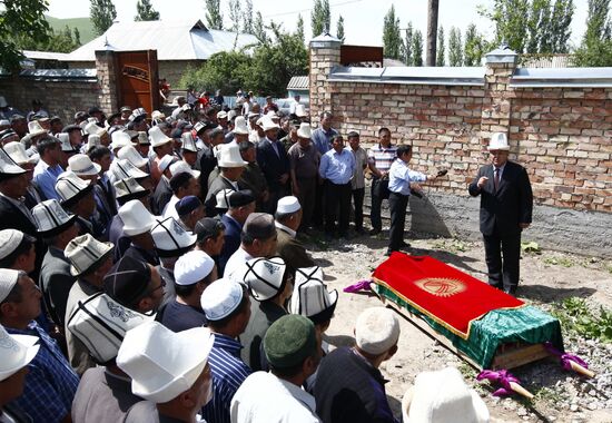 Funeral service for man killed in Jalal-Abad clashes