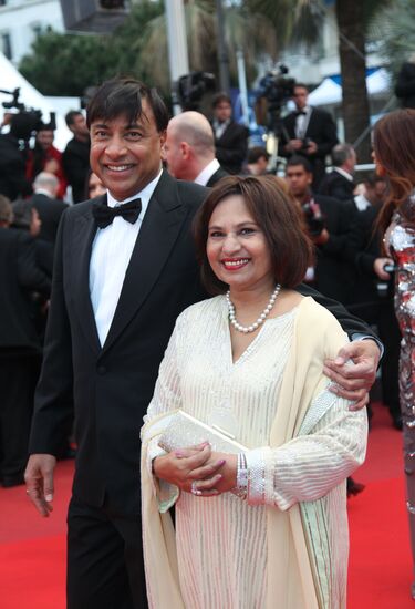 Lakshmi Mittal with spouse