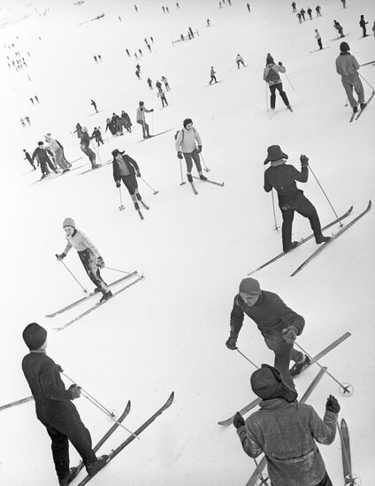 Skiers in Moscow Region