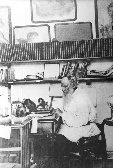 Leo Tolstoy at work