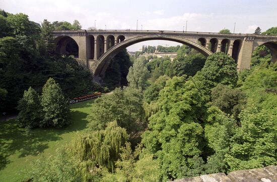 Stone bridge connecting two parts of Luxembourg City