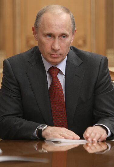 Vladimir Putin chairs meeting at Russian Government House