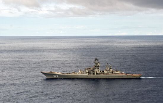 Long-distance voyage of Pyotr Veliky nuclear-powered cruiser
