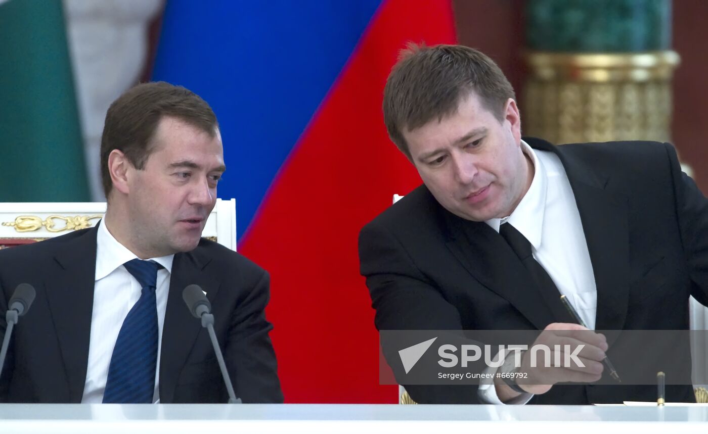 Dmitry Medvedev and Alexander Konovalov