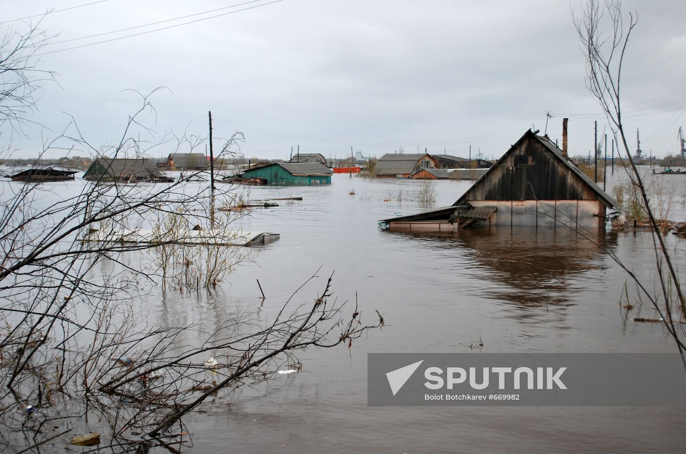 Spring flood in Yakutsk