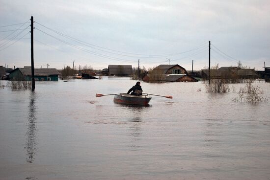 Spring flood in Yakutsk