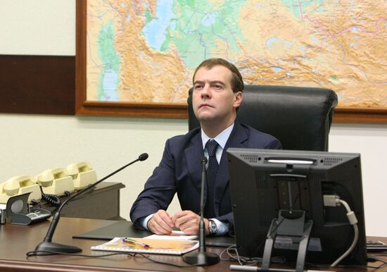 Dmitry Medvedev at Moscow Military District headquarters