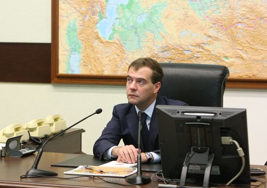 Dmitry Medvedev at Moscow Military District headquarters