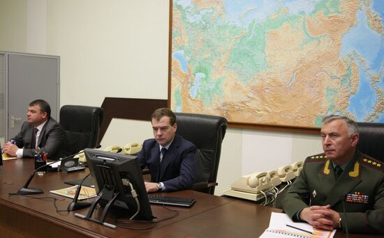 Dmitry Medvedev at Moscow Military District headquarters