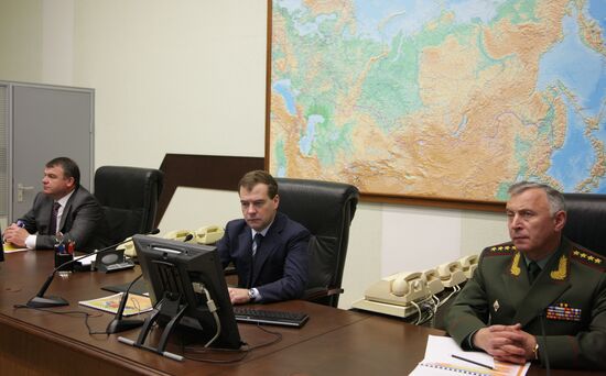 Dmitry Medvedev at Moscow Military District headquarters