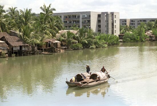 Residents of Ho Chi Minh City boating