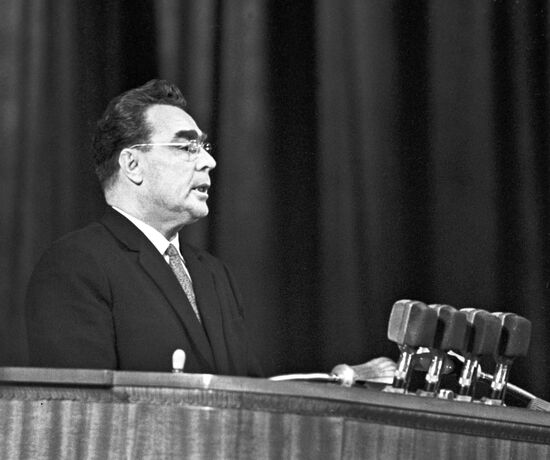 The USSR Supreme Soviet Presidium Chairman Leonid Brezhnev