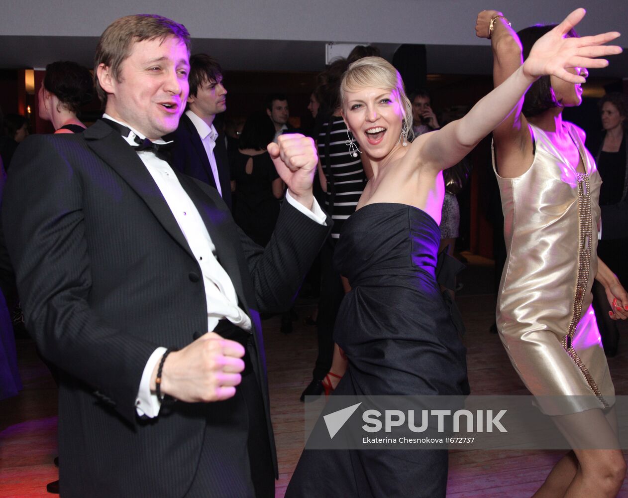 Artyom Mikhalkov with his wife, Darya