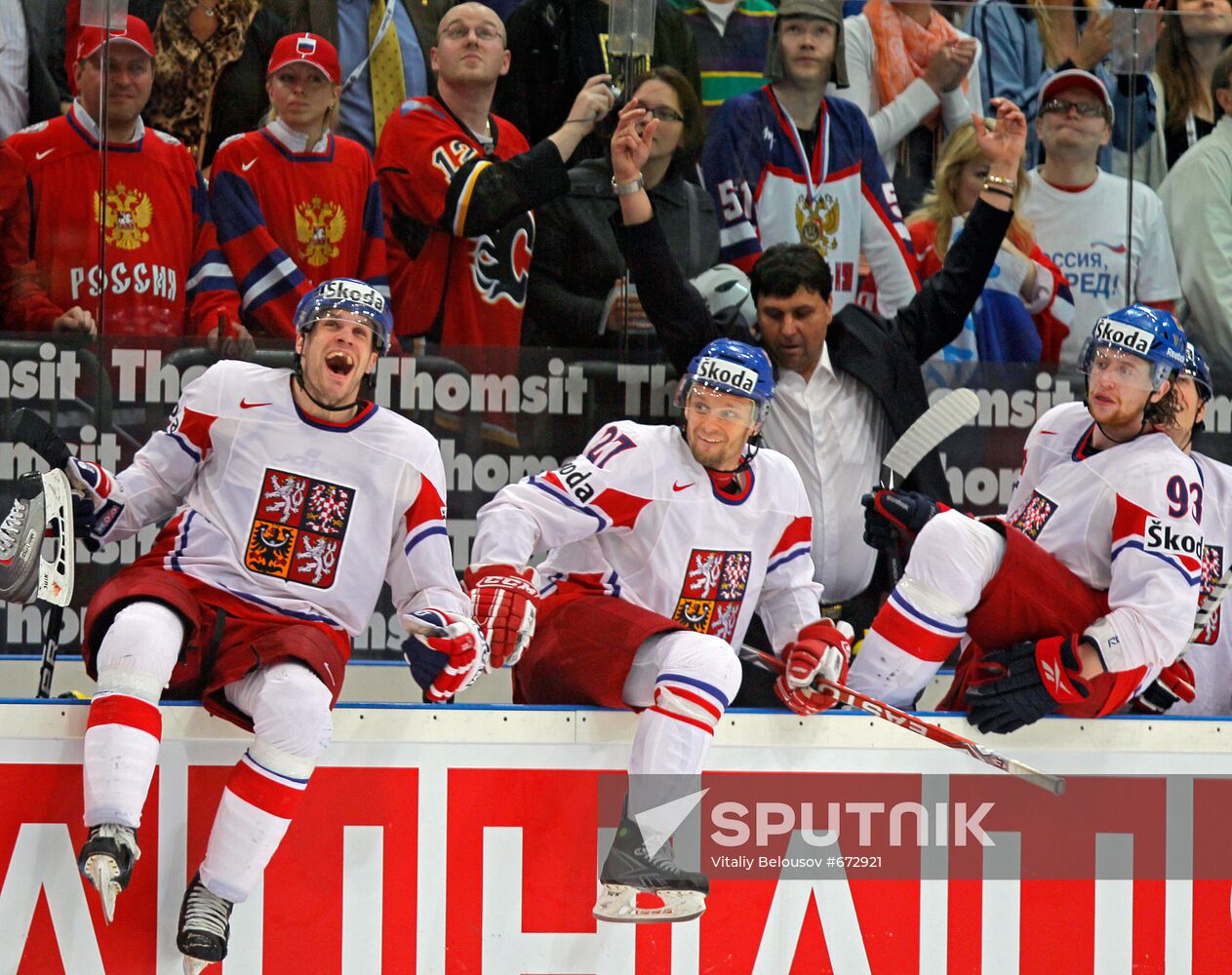 Petr Hubacek, Martin Ruzicka and Jakub Voracek