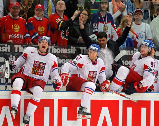 Petr Hubacek, Martin Ruzicka and Jakub Voracek