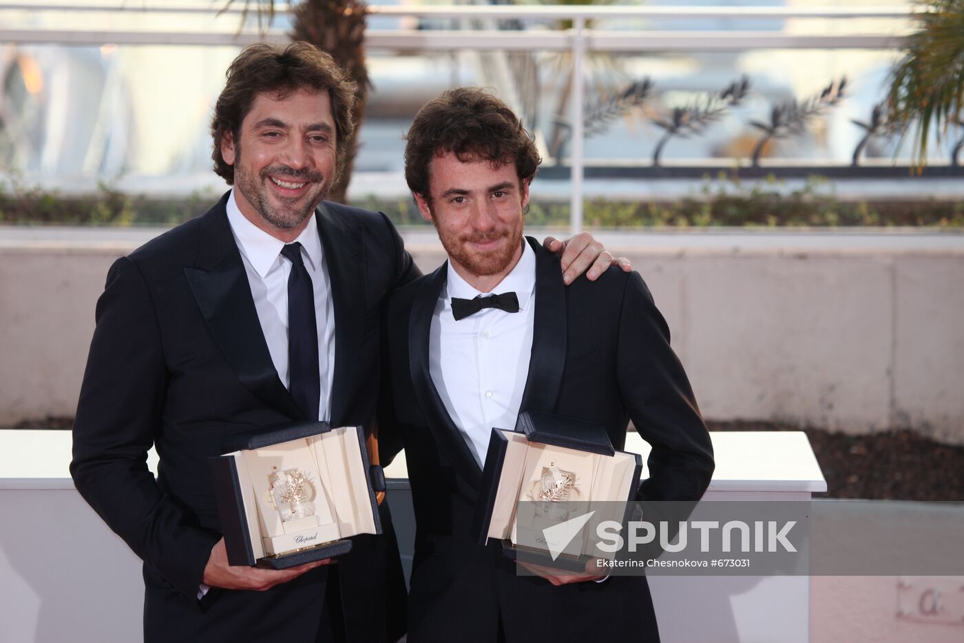 Javier Bardem and Elio Germano