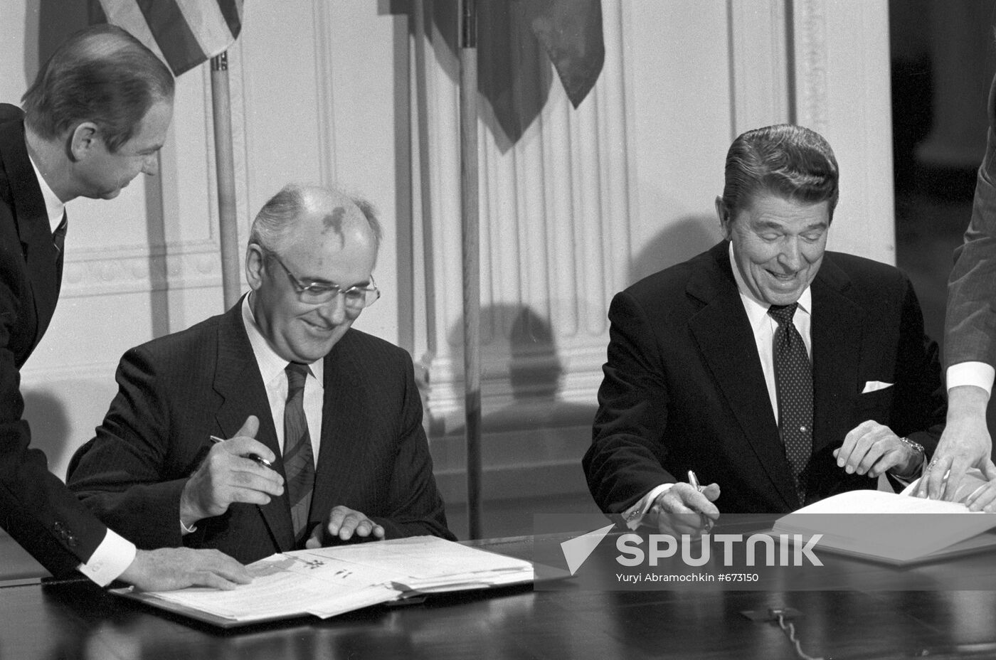 Mikhail Gorbachev on the official visit to the USA