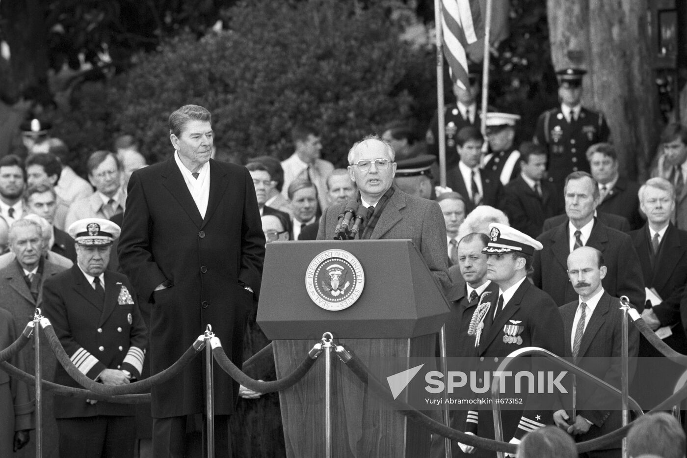 Mikhail Gorbachev on the official visit to the USA