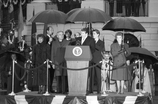 Mikhail Gorbachev on the official visit to the USA
