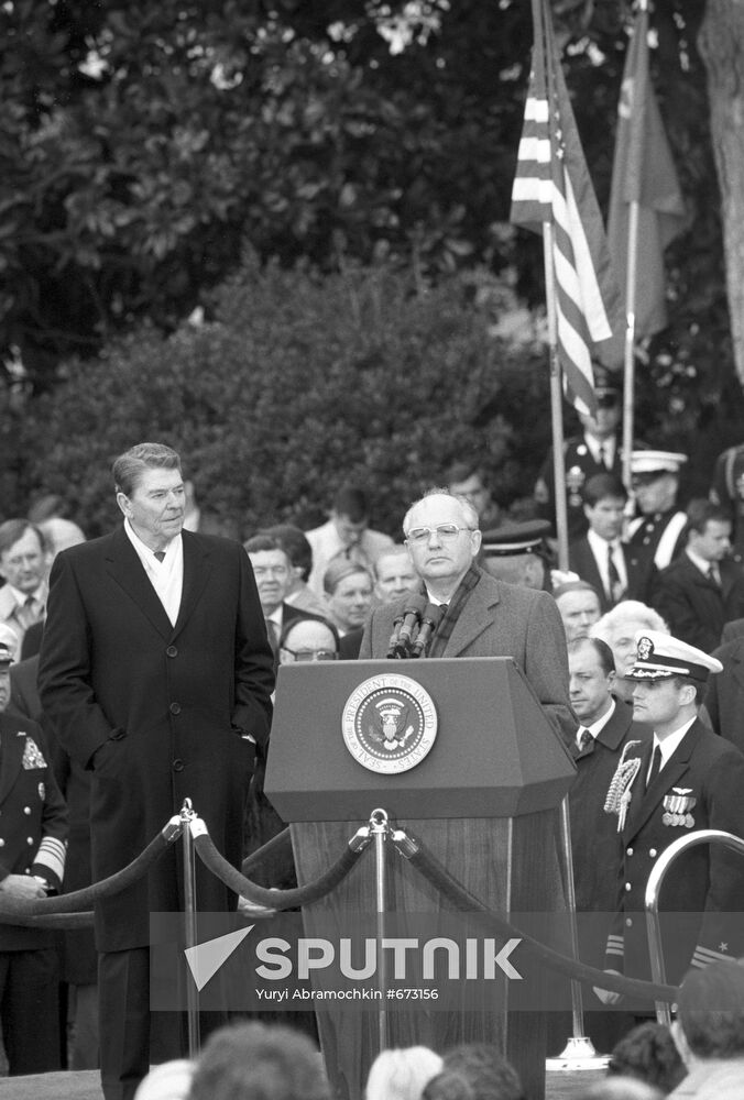 Mikhail Gorbachev on the official visit to the USA