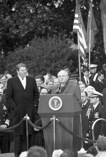 Mikhail Gorbachev on the official visit to the USA