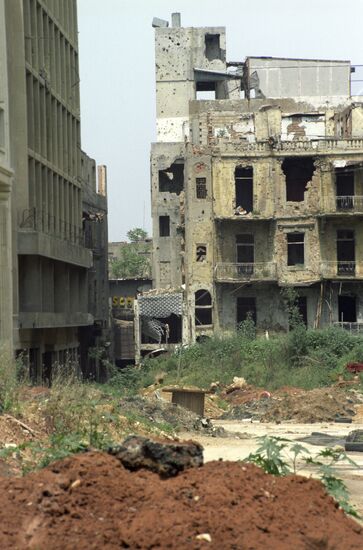 Ruins of buildings