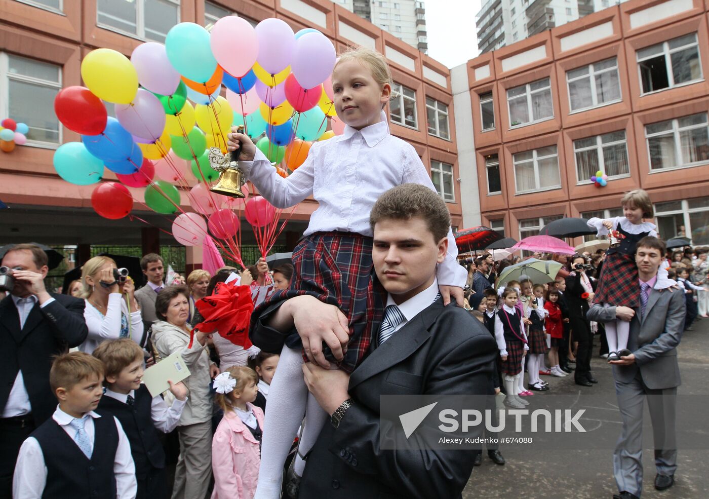 Farewell Bell ceremony for Russian school graduates