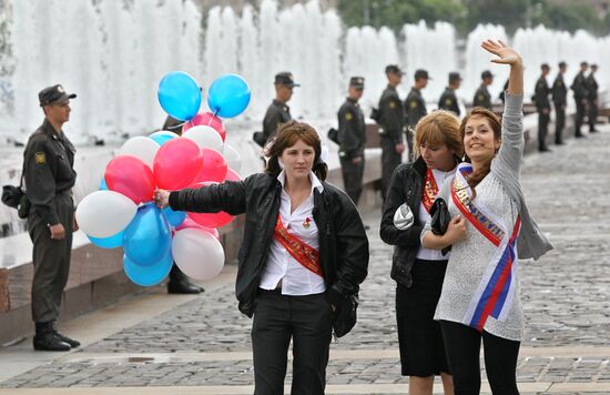 Farewell Bell ceremony for Russian school graduates