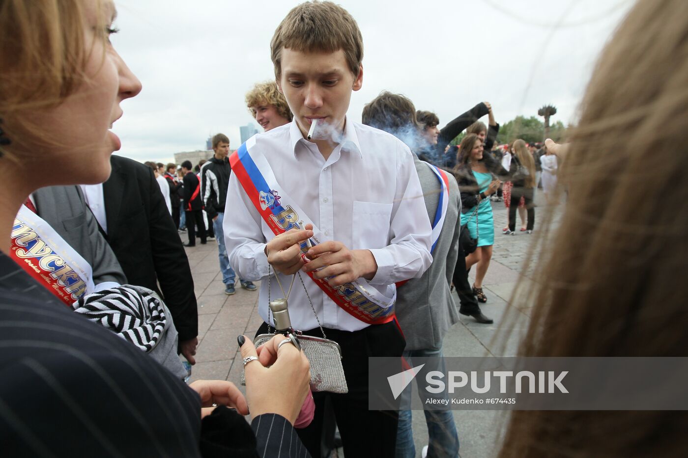 Farewell Bell ceremony for Russian school graduates