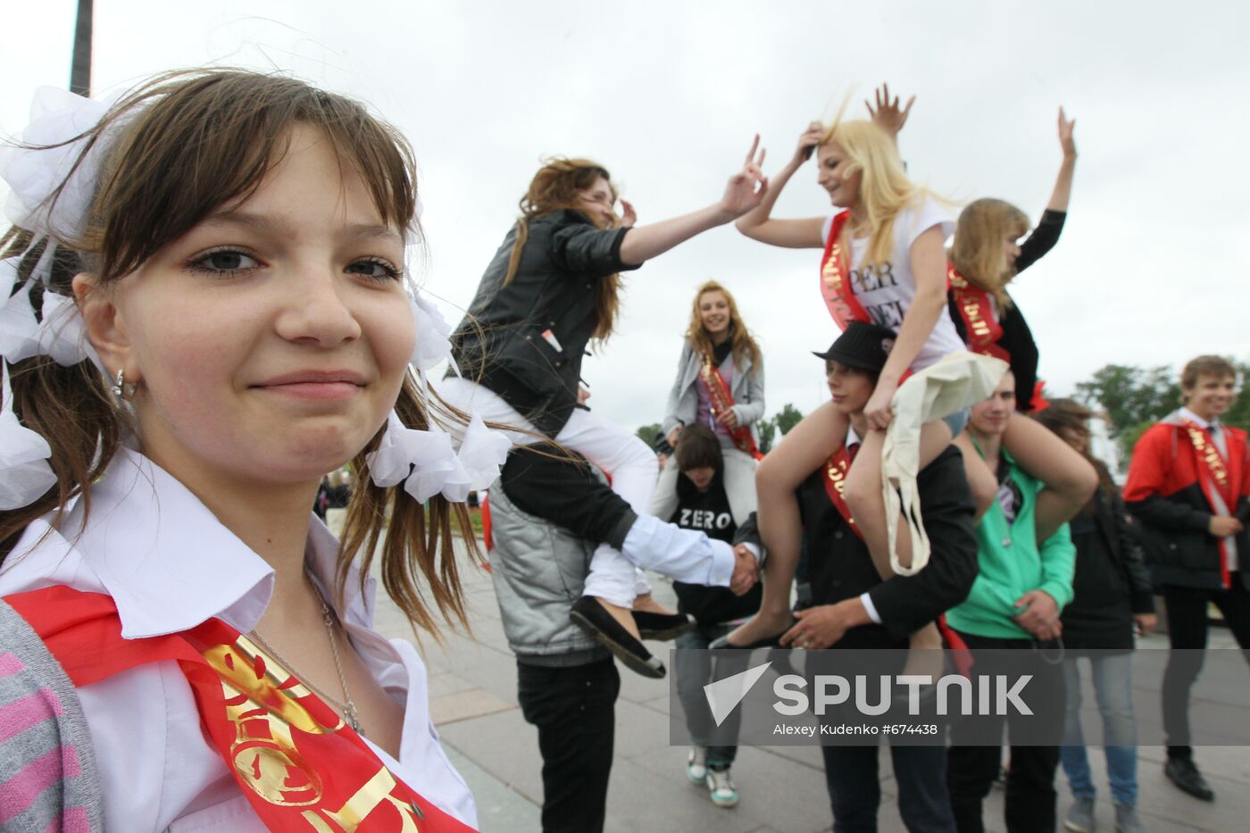 Farewell Bell ceremony for Russian school graduates