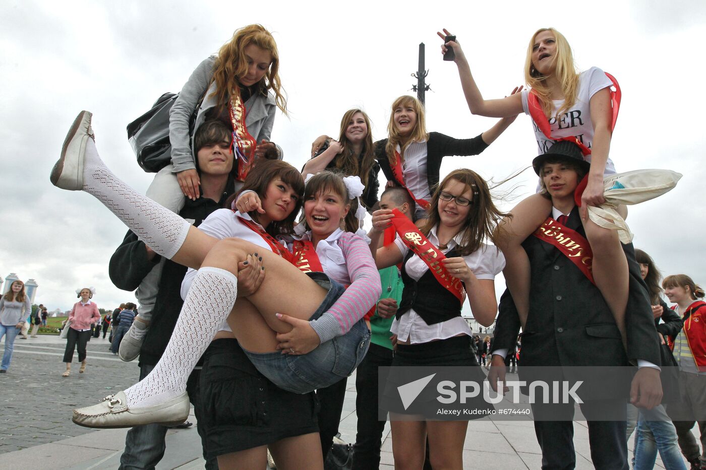 Farewell Bell ceremony for Russian school graduates