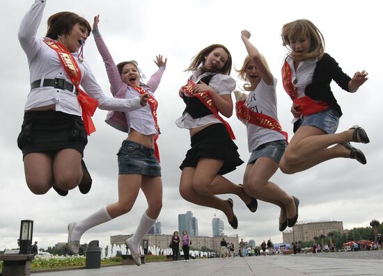 Farewell Bell ceremony for Russian school graduates